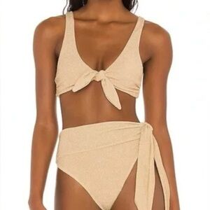 Beach Riot Gold Shimmer Bikini Set